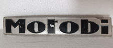 SCRITTA fregio logo targhetta MOTOBI in rilievo originale d'epoca di metallo