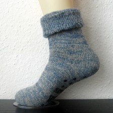 1 Paio Di Calze Termiche In ABS Per Donne Con Risvolto 63% Lana Blu 35 - 42