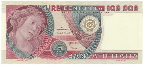 100000 lire banca italia - lire,