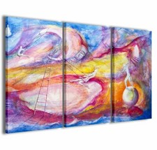 Quadro Moderno 100 x 60 cm Stampa su Tela Canvas 3 pz Kindergarden