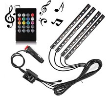 Striscia LED Interni Auto 4 Barre Strip RGB 36LED Atmosfera Luci Telecomando 529