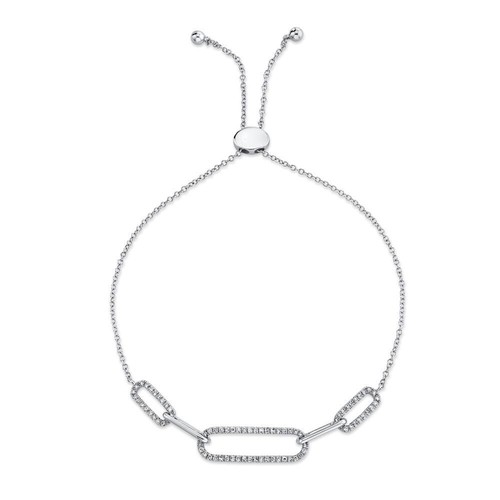 14k oro bianco diamante bolo - 14k,