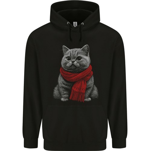 Gatto invernale con - con, sciarpa