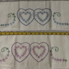 Set federe cuori ricamate - , a