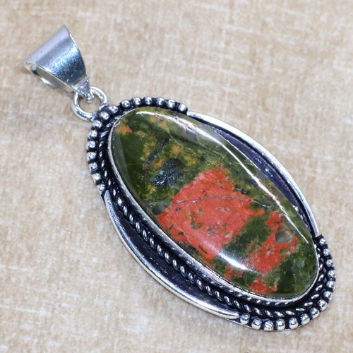 Ciondolo unakite argento - argento, 925