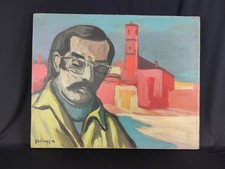 Dipinto a olio di Achille Sdruscia (1910-1994), Ritratto maschile