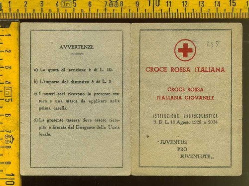 Tessera croce rossa 1947 - 1947, con