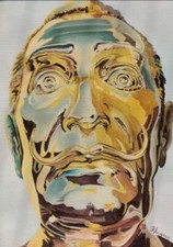 ORO Salvador Dalì dipinto iperrealismo ritratto volto print ltd edition su tela
