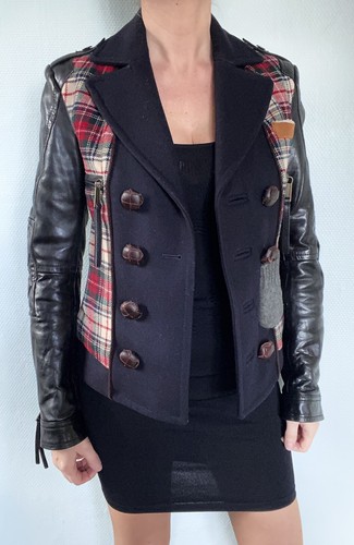 Caban cuir laine - et,