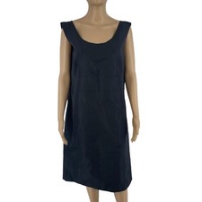 Persona Donna Nero Senza Maniche Collo A Barca Abito Taglia Plus S