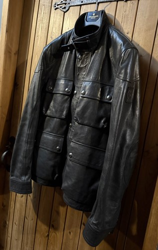 Giacca belstaff pelle nera - belstaff,