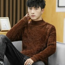 Men's Mohair High Neck Sweater