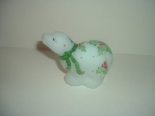 Orso polare firmato artista dipinto a mano in vetro Fenton