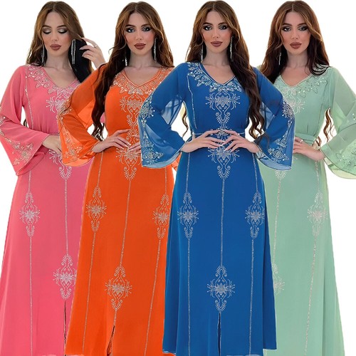 Abito lungo donna - abaya, strass