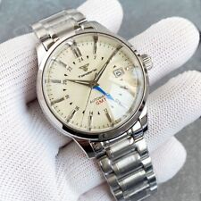 Orologio meccanico automatico uomo Tandorio 40mm NH34 beige GMT zaffiro 20ATM elegante