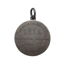 *HH* Medaglia Ciondolo Artigianale Incisioni 1900 Lettere Iniziali Medal Argento