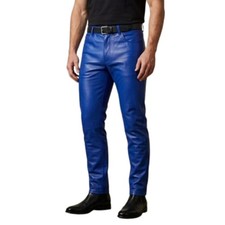 Pantalone moto uomo blu - , vera