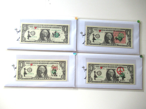 Banksy banconota vera 1 - 4x, 1$us