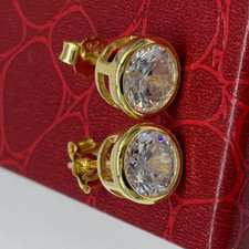 Orecchini Puntiluce color oro Tondi da 8,5mm Uomo Donna in Argento 925 a bottone