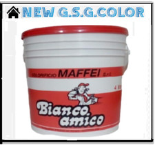 PITTURA MURALE BIANCO AL QUARZO FINE LAVABILE INTERNI ED ESTERNI 4-12-16 LITRI