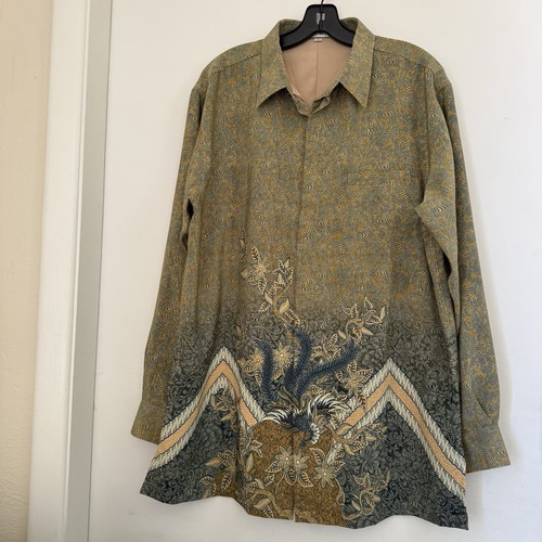 Camicia batik keris marrone - keris,