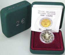 BELGIO 2 EURO COMMEMMORATIVO 2008 FONDO SPECCHIO 