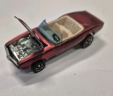Vintage 1967 Hot Wheels Diecast 1/64 Redline Red Custom Firebird White Interior