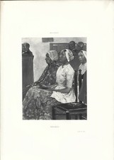 Stampa antica GIOVANI DONNE IN