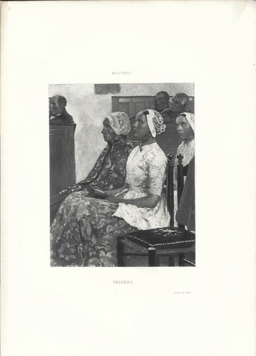 Stampa antica giovani donne - antica, in