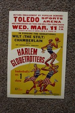 Poster Harlem Globetrotters 1956 Wilt Chamberlain Toledo Sports Arena 