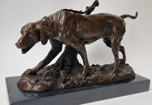 Scultura bronzo cane da - in,
