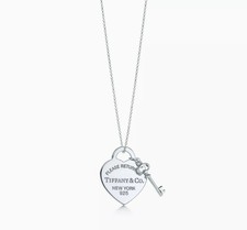 Tiffany & Co. Ciondolo Cuore Con Chiave Collana Argento 925 Nuovo