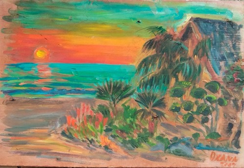 Dipinto olio legno fatto - olio,