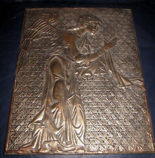 Antica Icona greca o placca in rame argentato raffigurante Angelo. cm 38 x cm 29