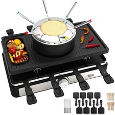 Barbecue per raclette con fonduta set 8 persone piastra grill da tavolo grill elettrico 