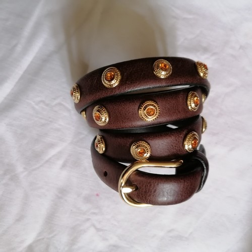 Cintura pelle strass - in,