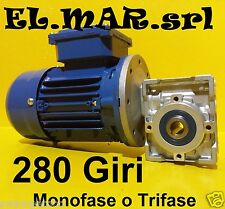 Motoriduttore 280 Giri HP 0,12 Riduttore di giri Motore Monofase Trifase Kw 0,09