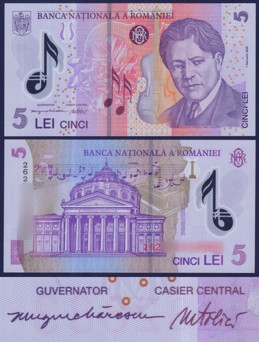 Romania p118m 5 lei - romania,