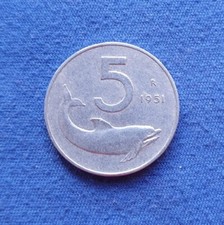 Moneta lire delfino del - moneta, da