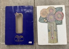 Adamo Gold Collection termometro ambiente vintage in ceramica decorato floreale