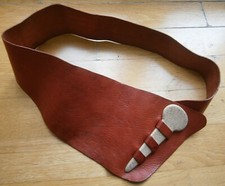 Cinta/Cintura donna vintage in pelle, rossa, 105 cm #ab156