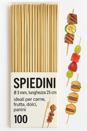 Set 100 spiedini legno - 100, in