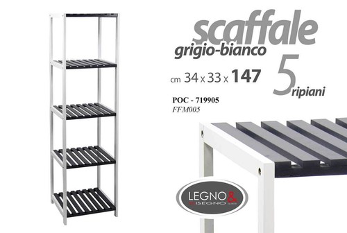 Scaffale ripiani salvaspazio - scaffale, 5