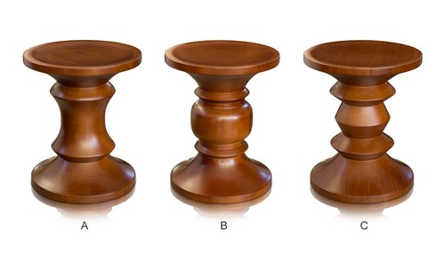 Sgabello legno noce pouf - in, di