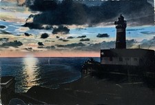 Cartolina Anzio Roma Faro Tramonto viaggiata