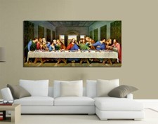 QUADRI MODERNI TELA XXL CANVAS L' ULTIMA CENA LEONARDO DA VINCI  ARTE  200X125