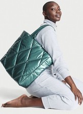 victoria’s secret tote trapuntata. verde azzurro. taglia unica