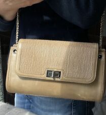 Ridotto! Borsa a tracolla Chanel vintage in pelle di agnello beige/marrone/nuda.