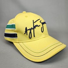 Cappello Ayrton Senna ID Casco Collezione Fan Ufficiale Formula Uno Giallo Regolabile