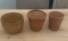 VINTAGE WICKER PLANT POT